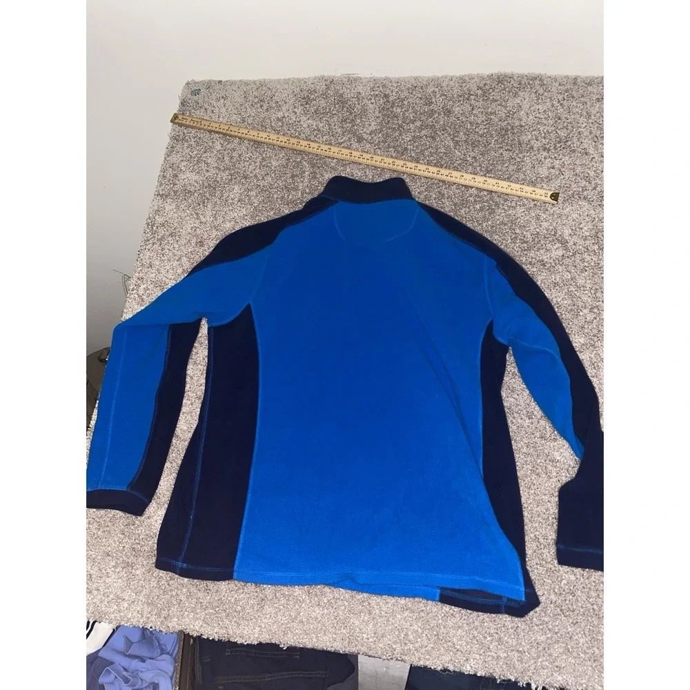 LL Bean XXLT Fleece‎ 1/4 Zip Jacket Pockets Blue Performance Outdoor Camp Warm